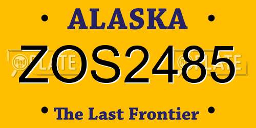 ZOS2485 Alaska License Plate