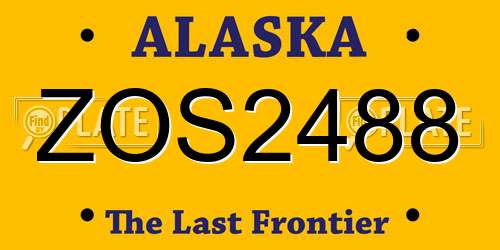 ZOS2488 Alaska License Plate