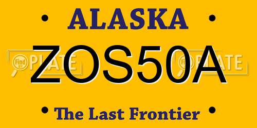 ZOS50A Alaska License Plate