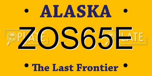 ZOS65E Alaska License Plate