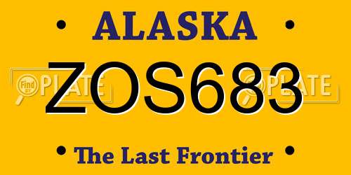 ZOS683 Alaska License Plate