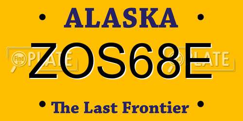 ZOS68E Alaska License Plate