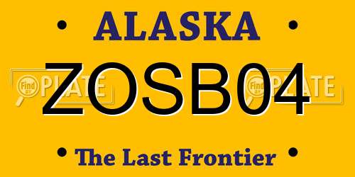 ZOSB04 Alaska License Plate