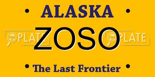 ZOSO Alaska License Plate