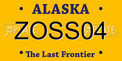 ZOSS04 Alaska License Plate