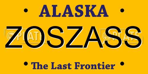 ZOSZASS Alaska License Plate