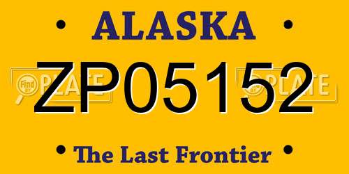ZP05152 Alaska License Plate