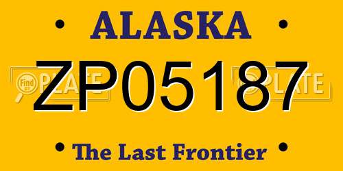 ZP05187 Alaska License Plate