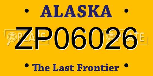 ZP06026 Alaska License Plate