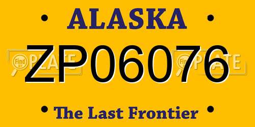 ZP06076 Alaska License Plate