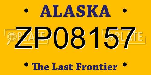 ZP08157 Alaska License Plate