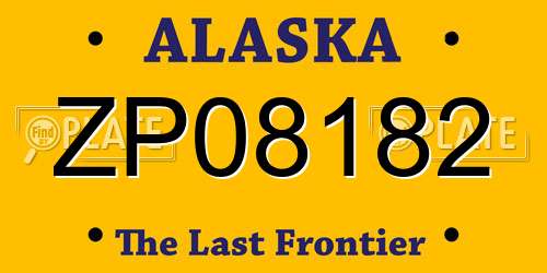 ZP08182 Alaska License Plate