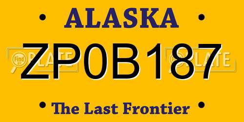 ZP0B187 Alaska License Plate