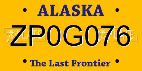 ZP0G076 Alaska License Plate
