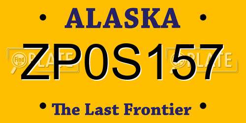 ZP0S157 Alaska License Plate