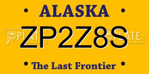 ZP2Z8S Alaska License Plate