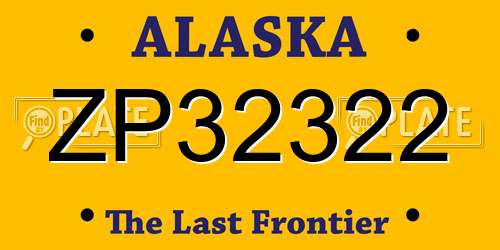 ZP32322 Alaska License Plate