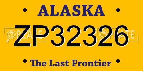 ZP32326 Alaska License Plate