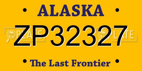 ZP32327 Alaska License Plate