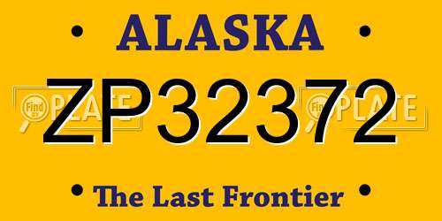 ZP32372 Alaska License Plate