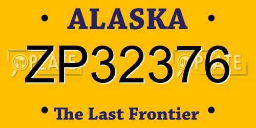 ZP32376 Alaska License Plate