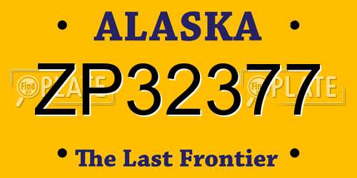 ZP32377 Alaska License Plate