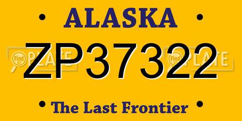 ZP37322 Alaska License Plate