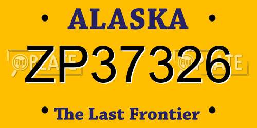 ZP37326 Alaska License Plate