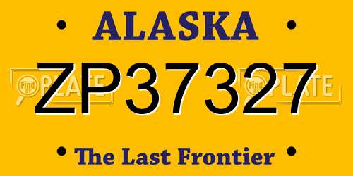 ZP37327 Alaska License Plate