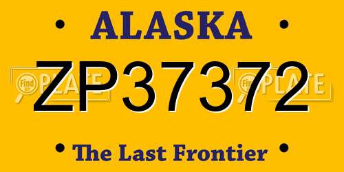 ZP37372 Alaska License Plate