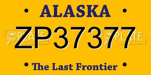 ZP37377 Alaska License Plate