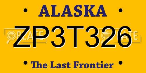 ZP3T326 Alaska License Plate