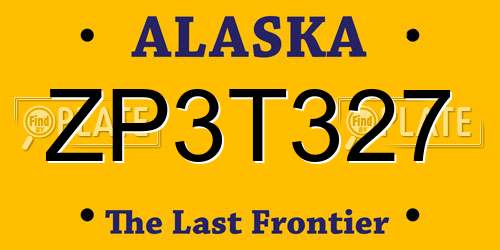 ZP3T327 Alaska License Plate