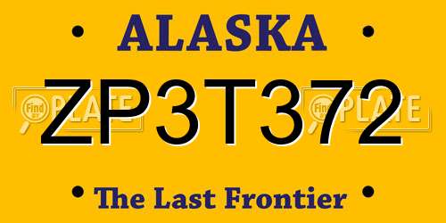 ZP3T372 Alaska License Plate