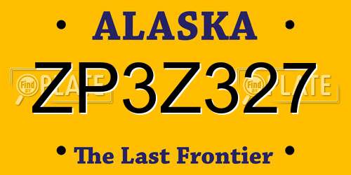 ZP3Z327 Alaska License Plate