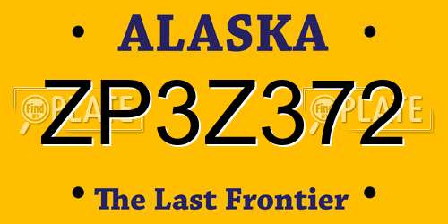 ZP3Z372 Alaska License Plate