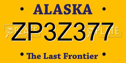 ZP3Z377 Alaska License Plate