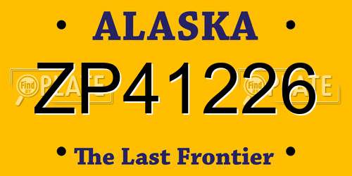 ZP41226 Alaska License Plate