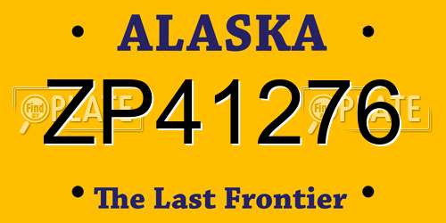 ZP41276 Alaska License Plate