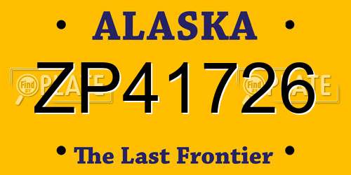 ZP41726 Alaska License Plate