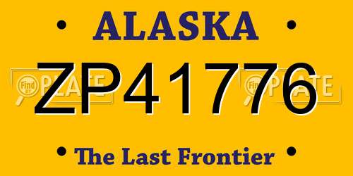 ZP41776 Alaska License Plate