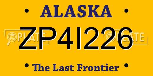 ZP4I226 Alaska License Plate