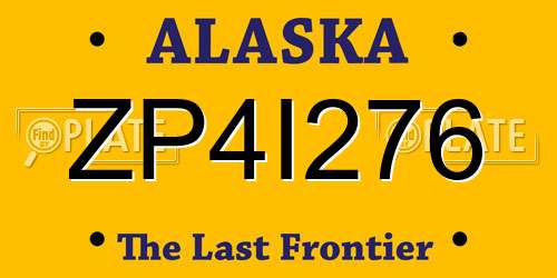 ZP4I276 Alaska License Plate