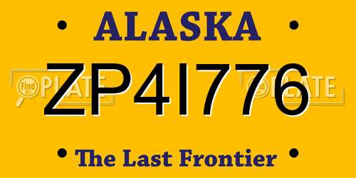 ZP4I776 Alaska License Plate