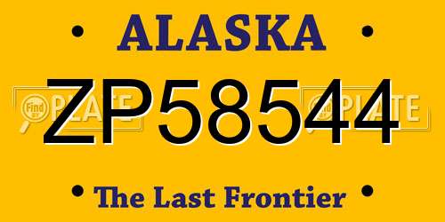 ZP58544 Alaska License Plate