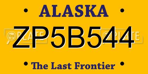 ZP5B544 Alaska License Plate