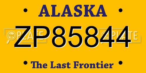 ZP85844 Alaska License Plate