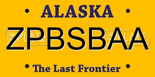 ZPBSBAA Alaska License Plate