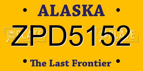 ZPD5152 Alaska License Plate
