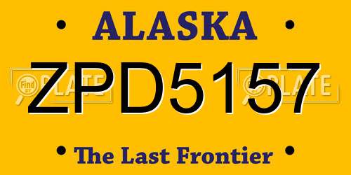 ZPD5157 Alaska License Plate